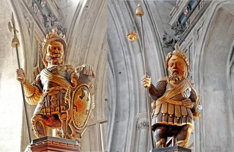 The Gog—Magog procession in London, celebrating the giants who were supposedly the city’s founding fathers. The real names of the two giants are Gogmagog and Corineus. In Britain and Ireland, Gog and Madog are remembered as giants; they are associated with oak-trees and celebrated as the guardians of the City of London